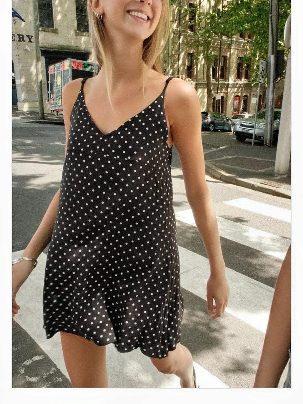 Brandy Melville Tiffany Polka Dots Dress Black & White